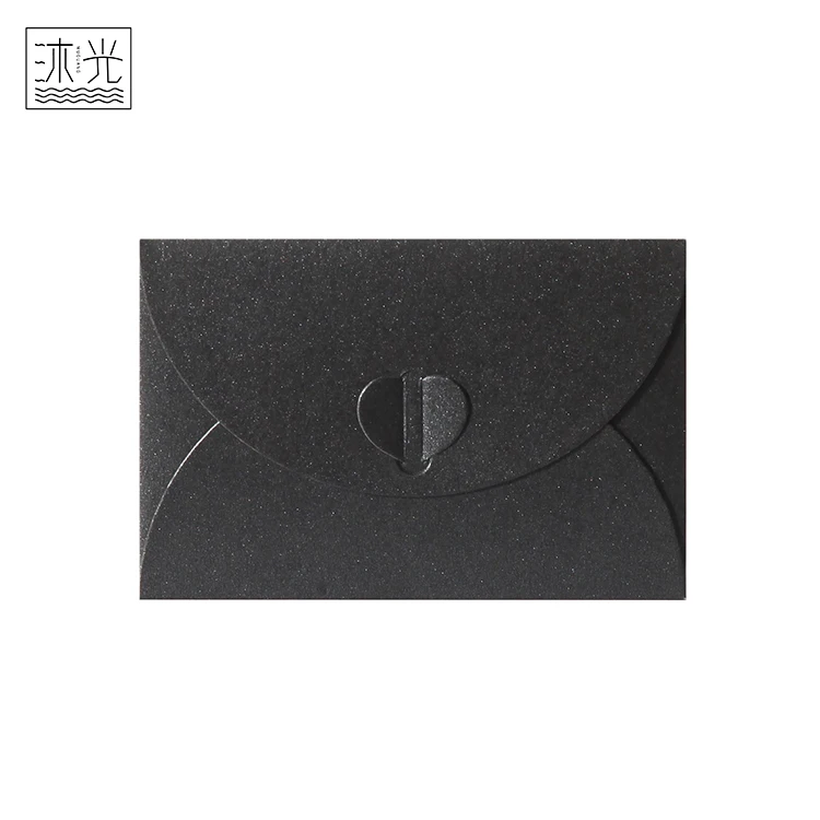 
Recycled Kraft Multi Color Paper Mini Gift Card Packaging Envelope With Heart Button Closure 