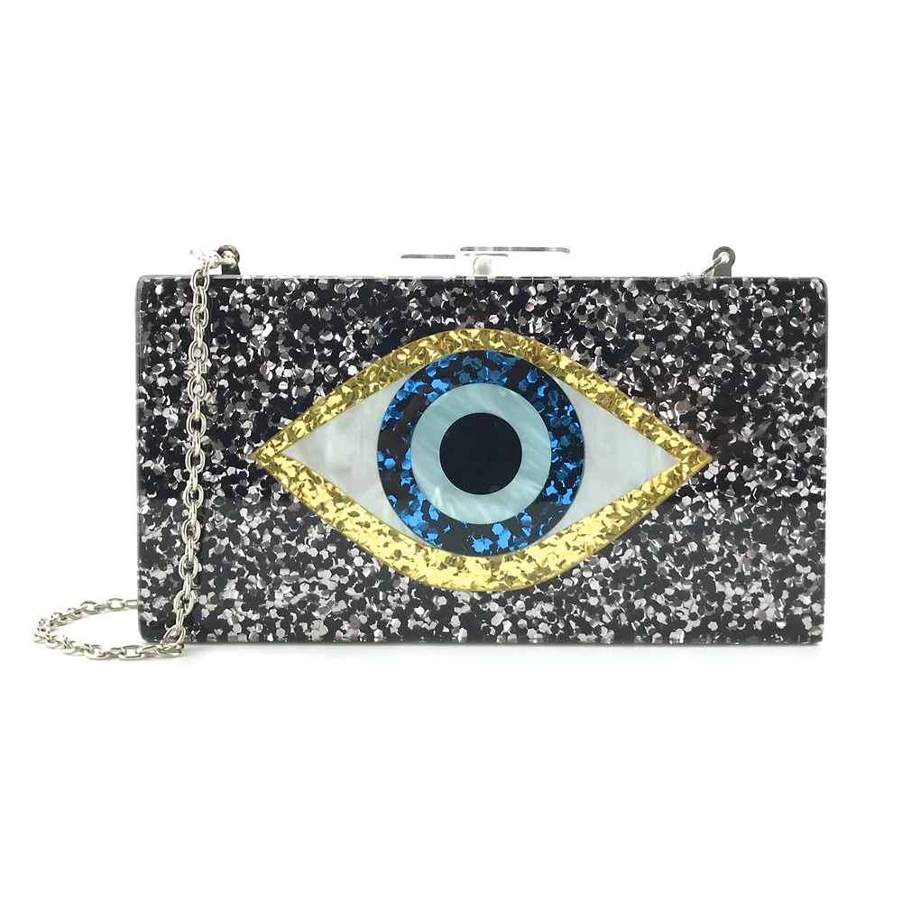 
China supplier wholesale acrylic handmade evil eye acrylic clutch OC3510 