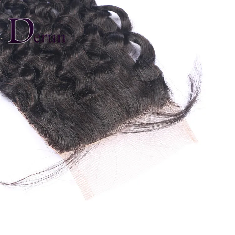 Wholesale Price Raw Virgin Human Curly hair Can be Dyed Bleached 4*4 HD swiss Lace Closure