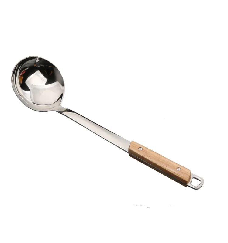 Wooden Handle Cooking Utensils Set Non Stick Stainless Steel Household Utensils For Kitchen Set