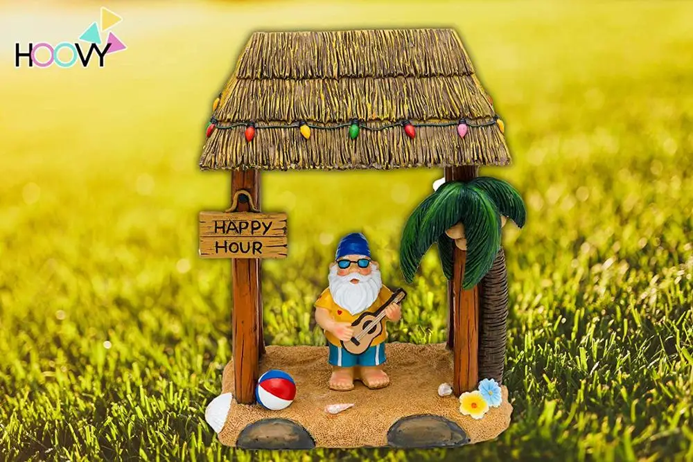 Пляжная Праздничная садовая Гном статуя Tiki домашняя уличная газонная Забавная фигурка тропические отличные подарки