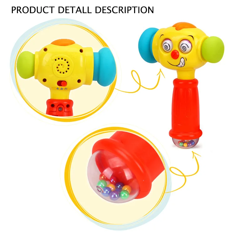 Funny Educational Baby Toy Hammer Baby Toddler Toy  With Language Learning Light Music