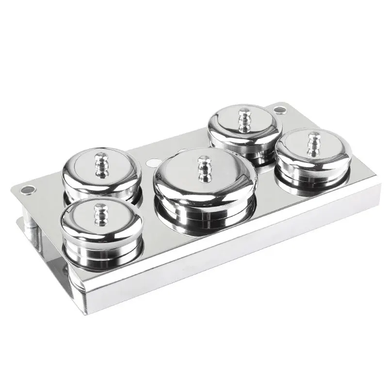 5pcs Nail art Acrylic  Powder Container Stainless Steel  Cup for Nail Art Care Shop