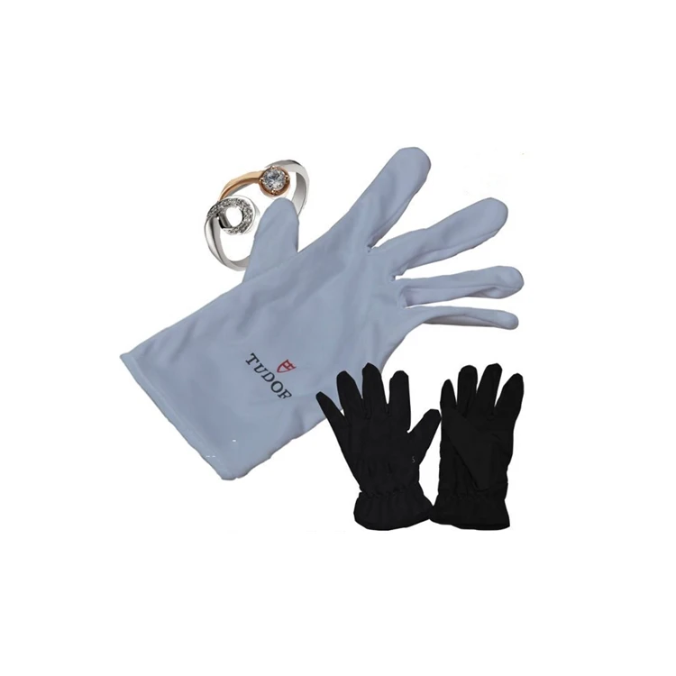 microfiber white / black jewelry cleaning gloves,jewellery gloves ,microfiber cleaning gloves
