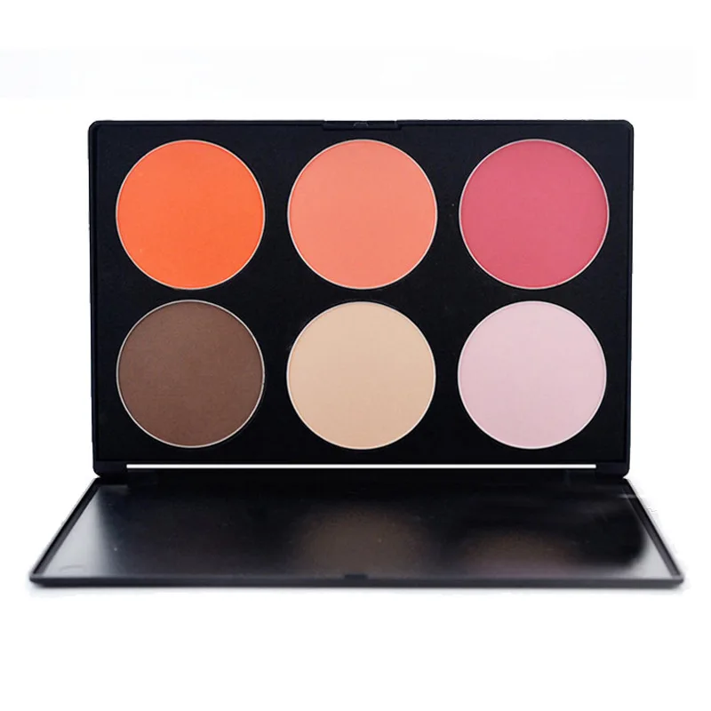 Private label professional blush 6 colors blusher palette