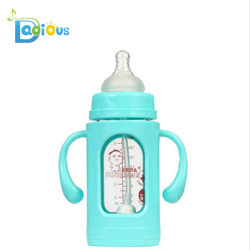 ABDL 180ml&240ml Five Soild Color Glass Adult Baby Feeding Bottle