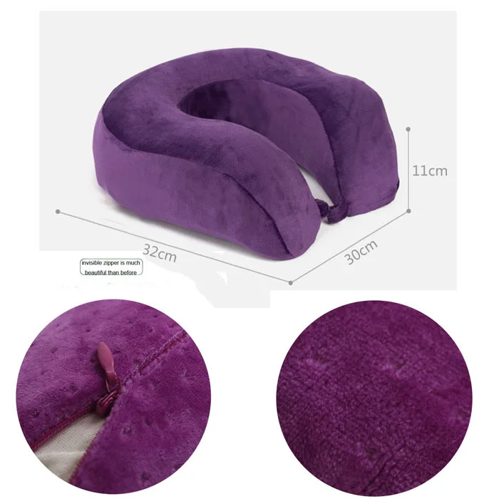 Personalized travel neck pillow with logo pocket and button