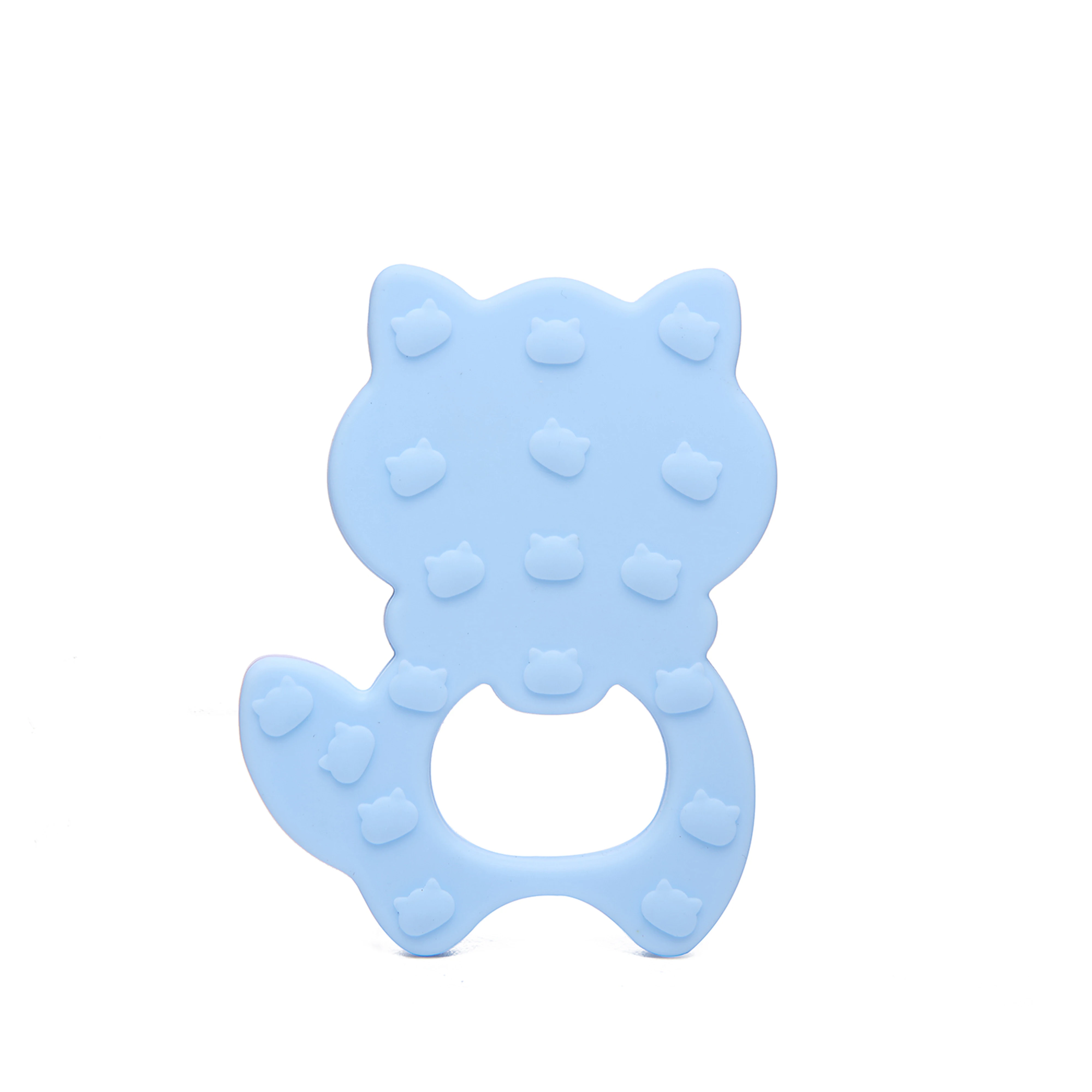 Wholesale new custom cute food grade silicone baby squirrel teether bpa free toy with box