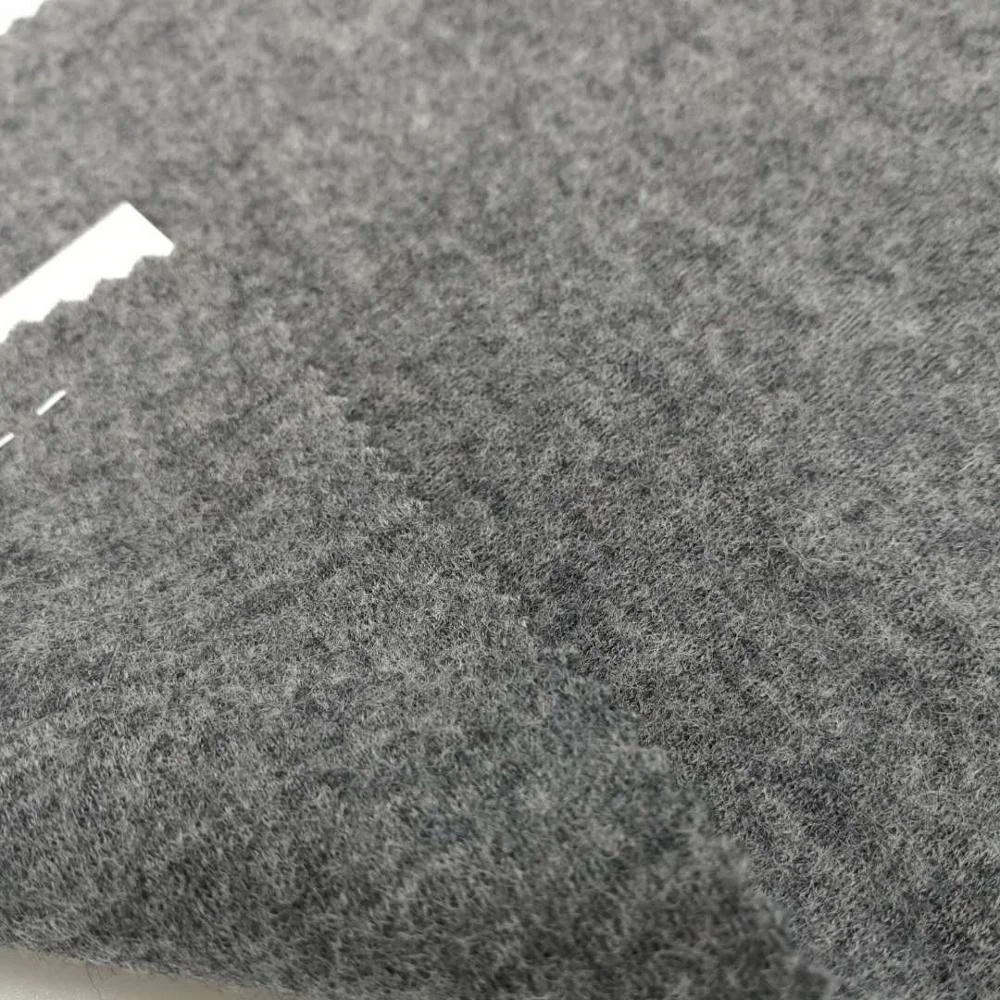 hotsale light weight SUPER black wool poly boiled fabric knit woolen fabrics