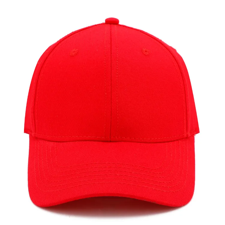 Custom Logo 100% Cotton Caps Plain Embroidered Red Baseball Cap And Hat