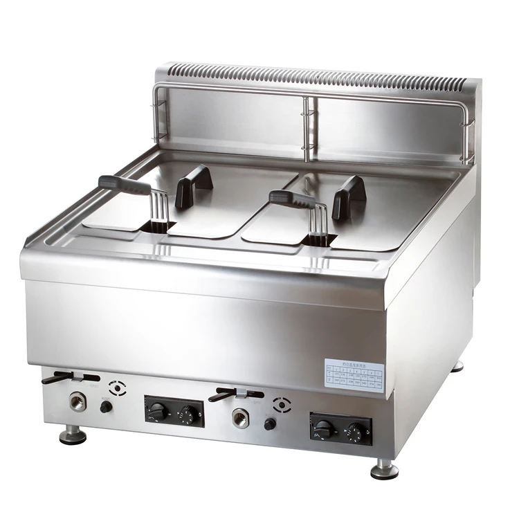 Commercial Restaurant 2 tank & 2 basket Gas Deep Fryer