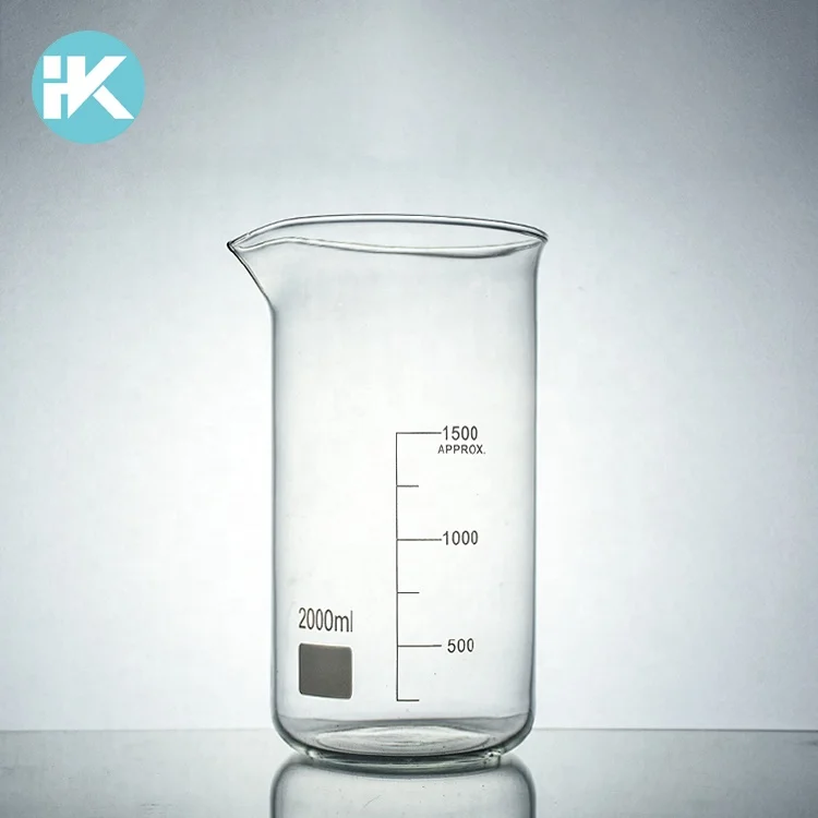 Huke пользовательские боросиликатного 3,3 tall форма лаборатория 2000 мл beaker производителей