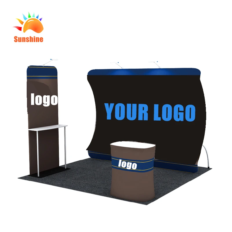 10ft изогнутые стрейч натяжения ткань trade show выставочный стенд ткань стены дисплей Фон Стенд
