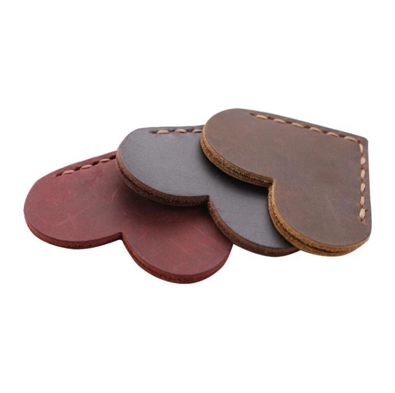 
Dreamtop DTF285 romantic heart shape real leather bookmark leather accessories mini gift bookmark vintage 