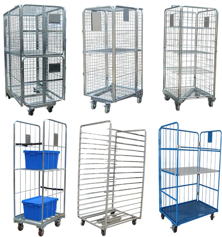 Cargo rolling mesh cage containers