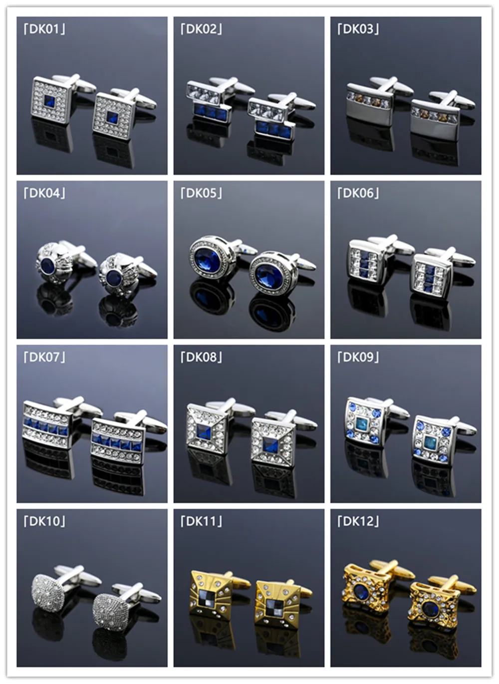 
2019 hot new custom design promotional gift cufflinks set and tie clip set 