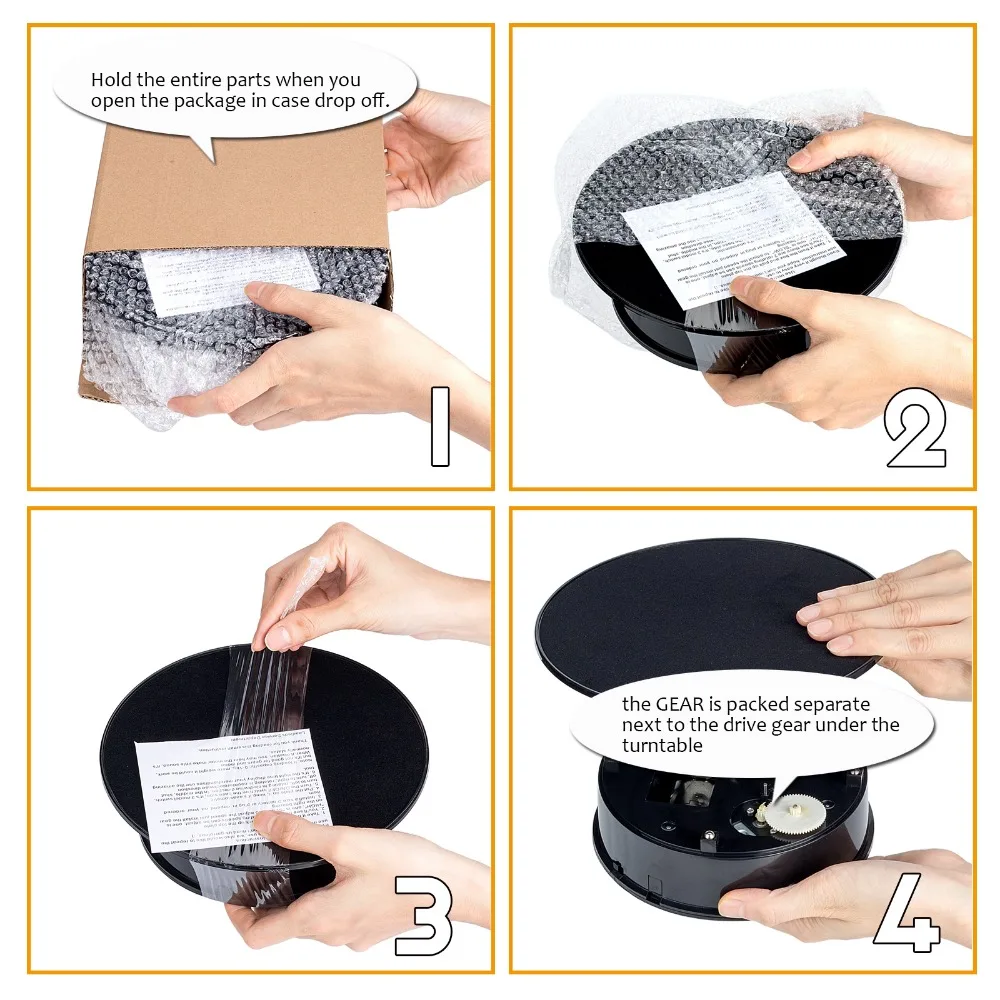 white velvet on top Rotating Turntable Revolving Modelling Tool Display Stand Plate For Jewelry Watch Digital Product