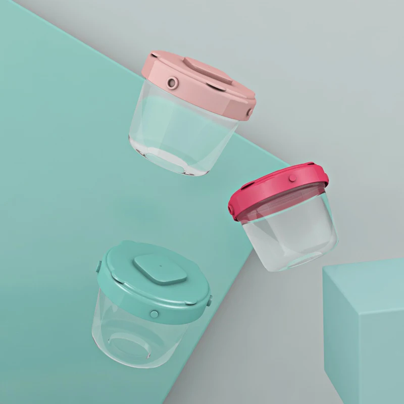 Food Grade Sealed leakproof Vacuum Baby Fresh Food Storage Container Silicone Lunch Box with Lid for Toddler Stackable Snack