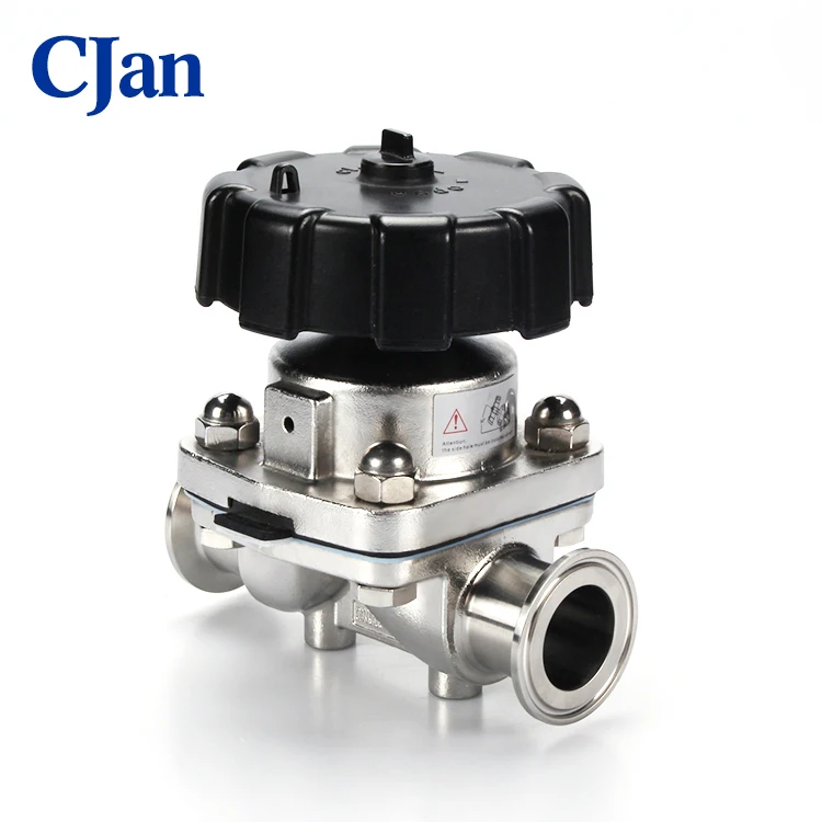 Из нержавеющей стали для санитарно-технического мануальный мембранный клапан с трёхзажимного хомута и пластиковое колесо DN15-DN100