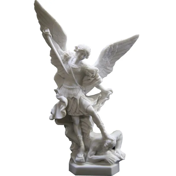 Marble Carving Angel Archangel Michael Statue for Sale