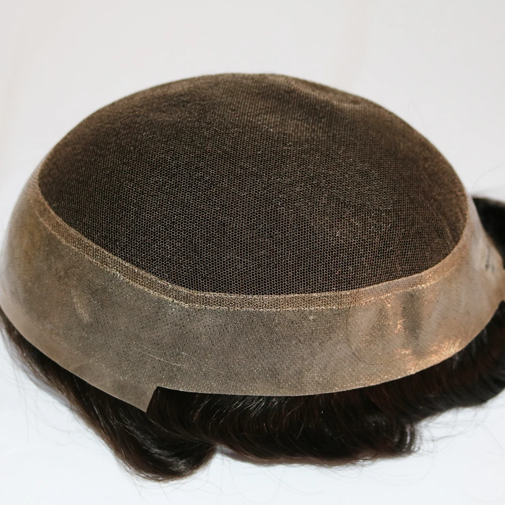 SimBeauty Бесплатная стильная австралийская основа (швейцарское кружево с полиуретановым силиконом вокруг) Индивидуальный мужской парик Замена человеческих волос