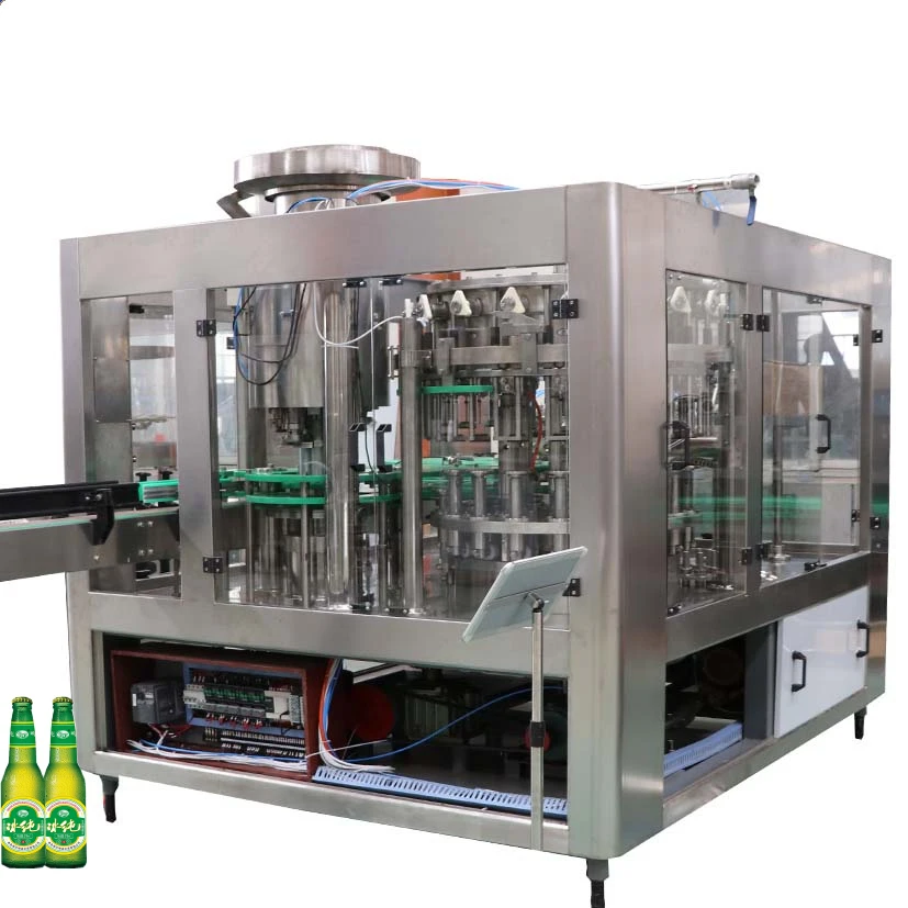 Пиво 3 в стеклянная бутылка розлива с винтовой крышкой машина для пива упаковочная линия