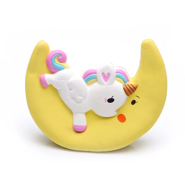 Custom PU anti stress squeeze  unicorn moon stress ball