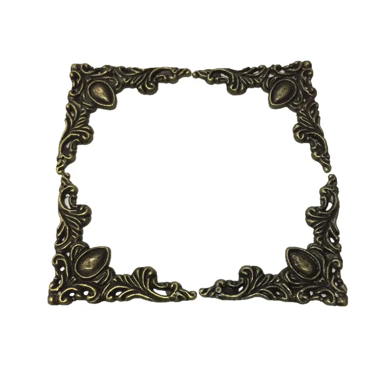 
Factory supply new design decorative zinc alloy flat antique bronze metal corner protector for jewelry box 