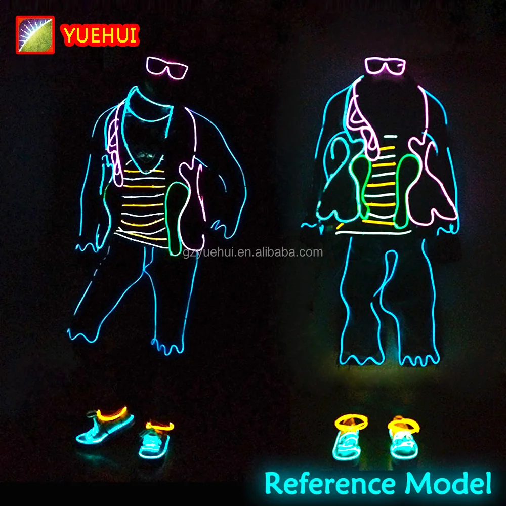 Masque Party Decor Light Up Gorgeous Costume Mardi Gras Holiday Lights EL Wire Explorer Clothes as Fashion Stage Show Supplies