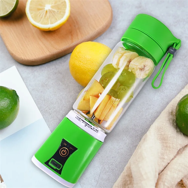 
Customized Multifunction Colourful Glass Usb Rechargeable 6 Leaf Knife Electric Juicer Bottle Drinking 