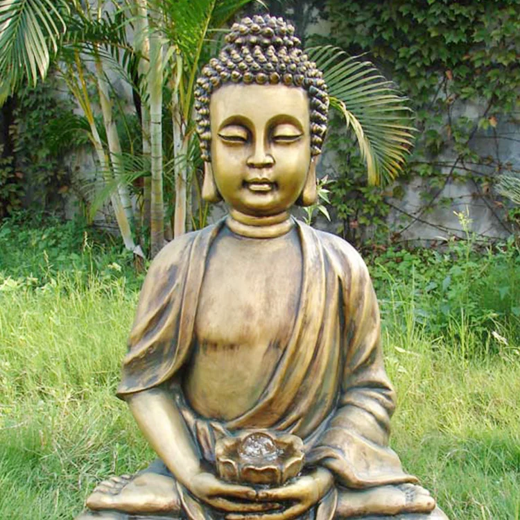
Polyresin Statue Decoration Buddha Garden Resin LED Light Outdoor Water Fountain For Sale 