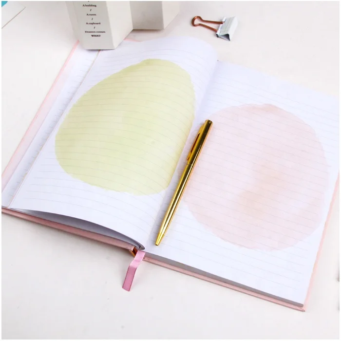 customized hardcover pink notebook organizer notebook set with pen