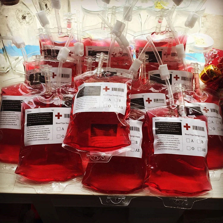 Halloween Party Favors Empty Blood Bag of Theme Parties With Syringe For Fast Filling