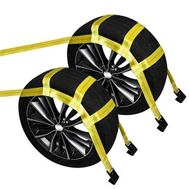 
LULU Tow Dolly Basket Straps with Flat Hooks Car Wheel Straps for Auto Hauling 