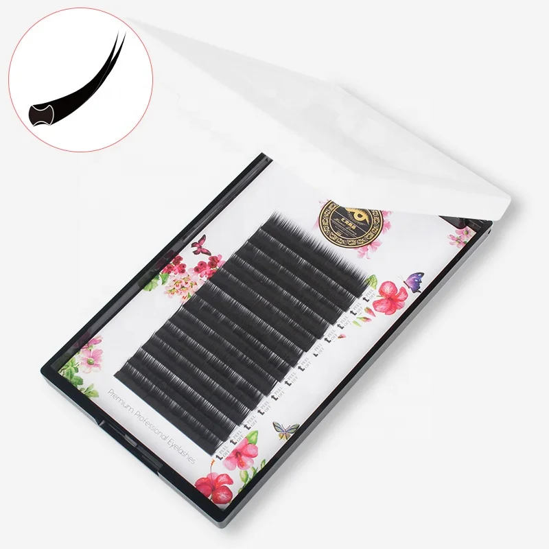 Choosing Length Premium J B C CC D curl Ellipse Flat Lashes Eyelash Extensions with Permanent Individual Eyelashes