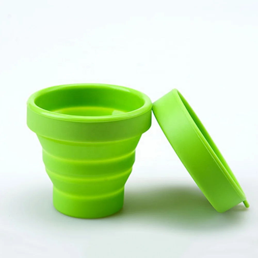 Portable Foldable Cup Silicone Collapsible Travel Cup with Lid