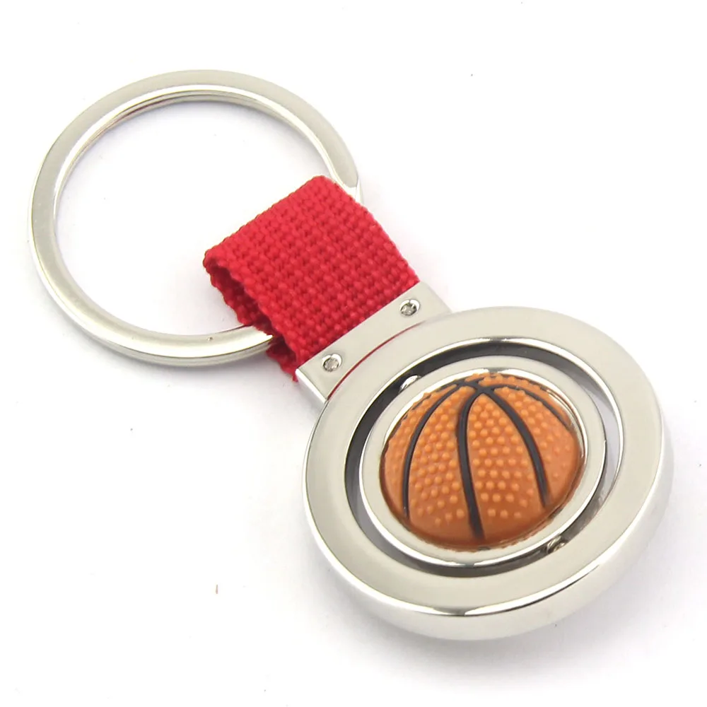 Metal 3d double sided rotatable football key chain keychain custom logo metal