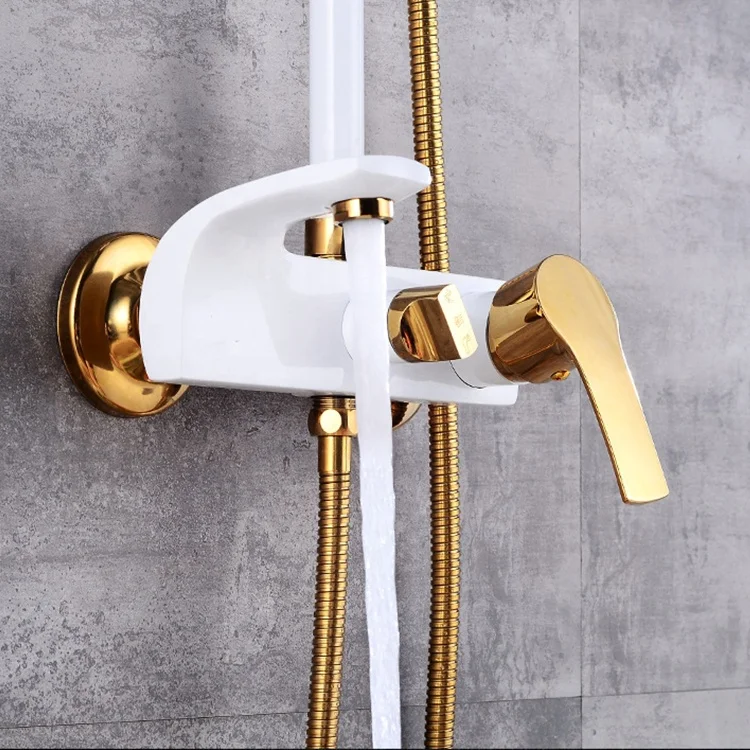 
Outdoor Side Mounted Bathtub Gold Color Bath And Shower Faucet 
