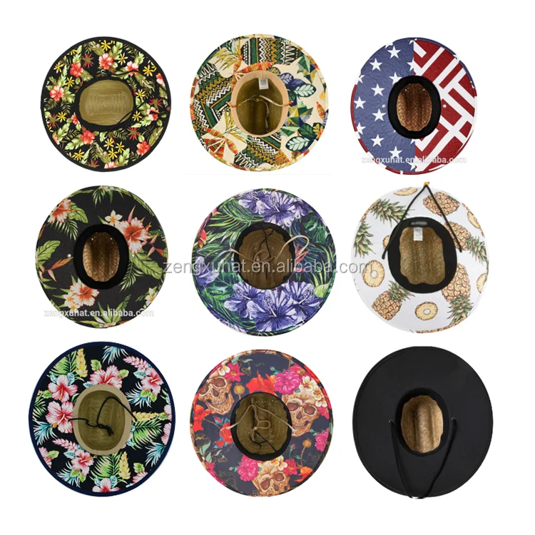 Соломенная шляпа Lifeguard для мужчин, шляпа от солнца с широкими полями, оптовая продажа, шляпа от солнца для фермеров с УФ-защитой