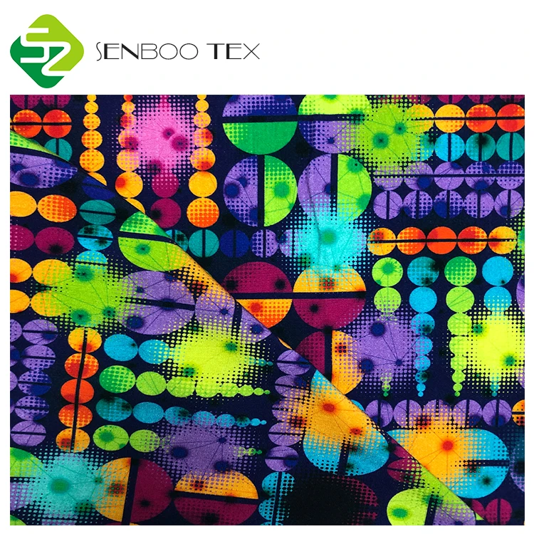 Digital Colorful Print Pattern bamboo spandex fabric For Women Deep Waistband bamboo leggings
