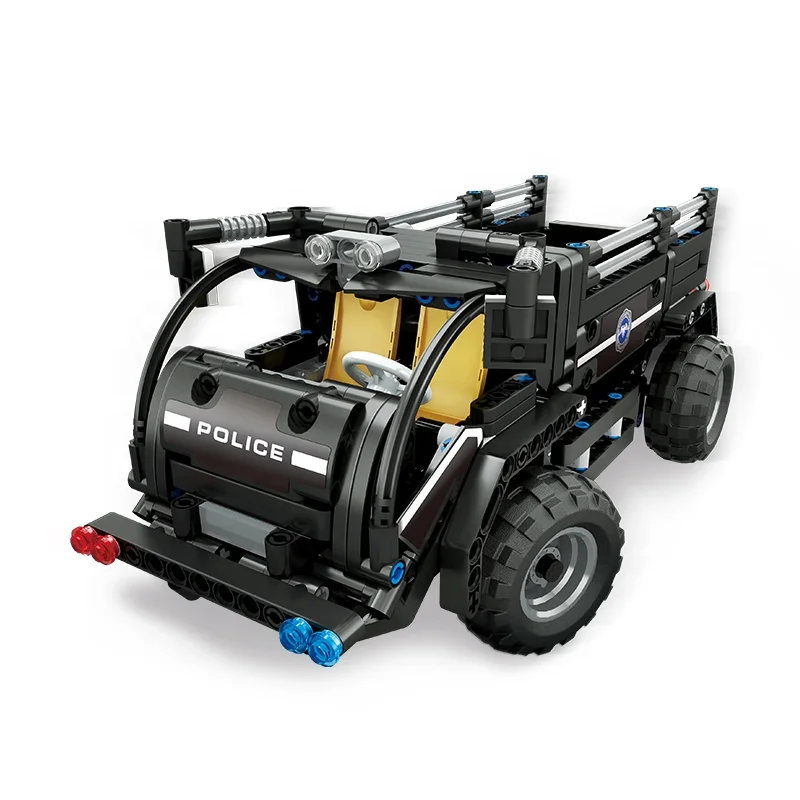 464 pcs city police car series Troop Crawler toy electric rc car funny brick toy USB toy building bricks