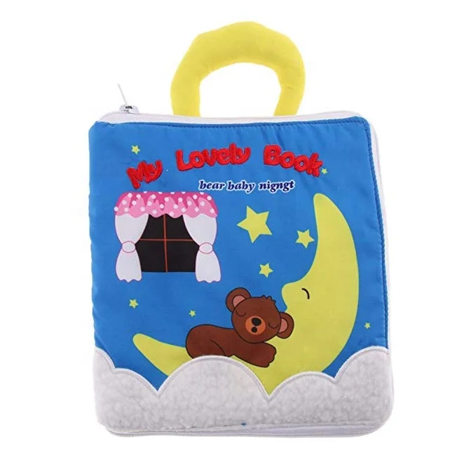 Fityle Soft Baby Books Touch and Feel Cloth Book, 3D Books Fabric Activity for Baby /Toddler, Learning to Sensory Book