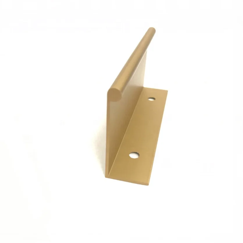 Anodized Matt Gold Furniture Cabinet and Kitchen Aluminum Profile Edge Finger Pull Handles