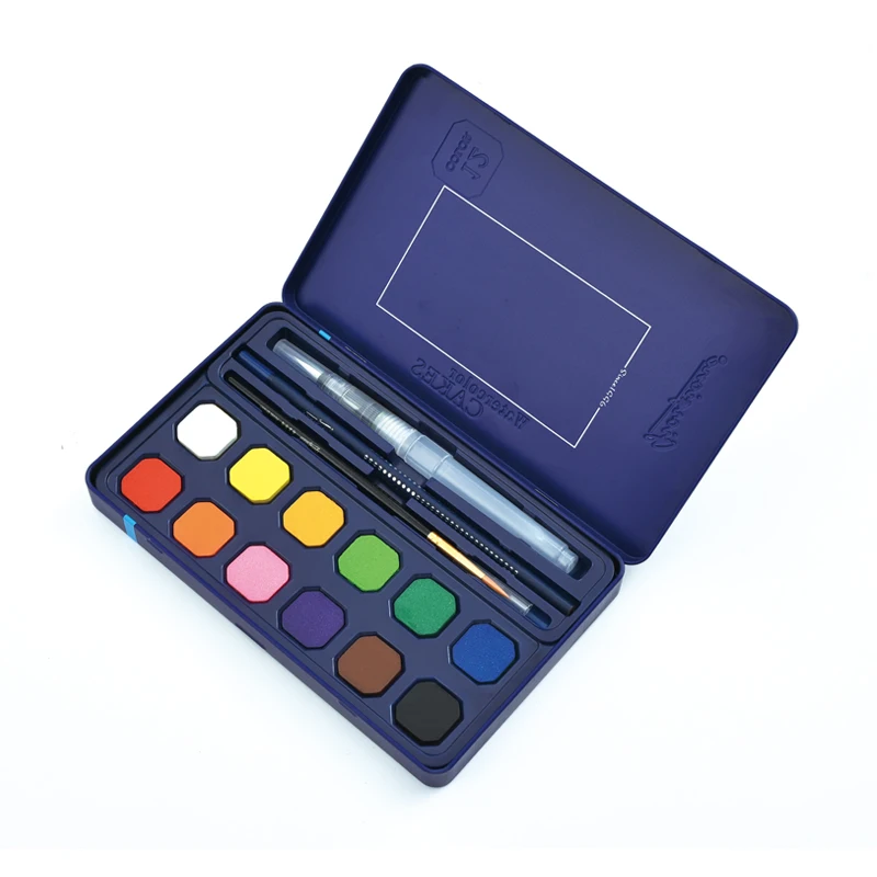 
Free Samples Giorgione G-900-12 Colors Watercolor Solid Water Color Paint Set With Tin Box and Free Gifts 