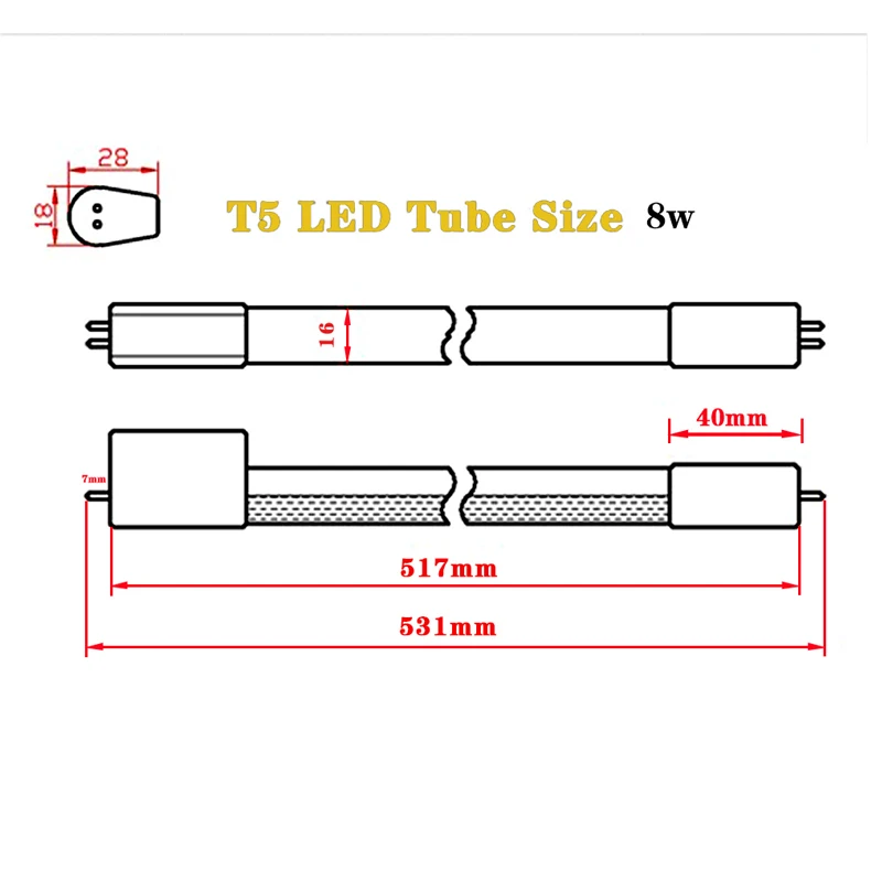 Новая модель, полностью стеклянная Светодиодная трубка T5 0,9 м 12 Вт