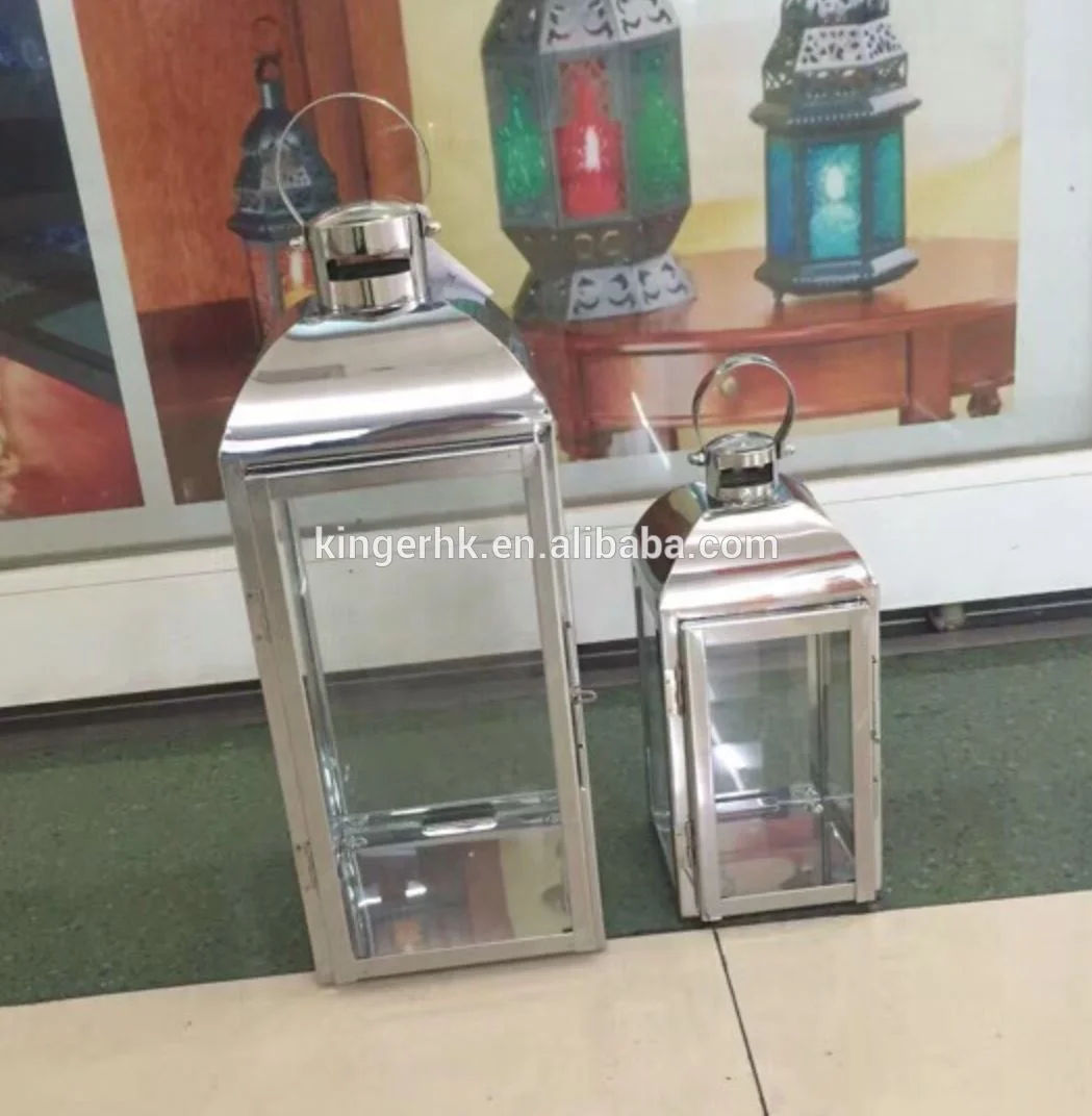 
Lantern Candle Holder Garden Metal and Glass for Wedding Use Home Decoration Stainless Steel 