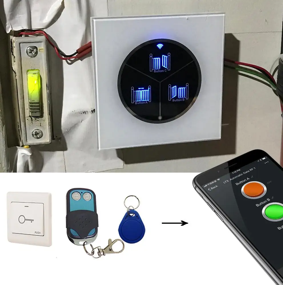 Double Electric Automated Swing Gate Opener WiFi Rolling Code Remote Control