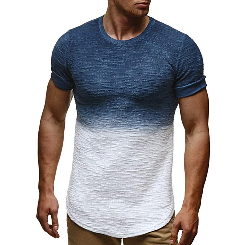 
Wholesale Mens Contrast Color Good Quality Pima Cotton Peru Tight T Shirt Quick Dry 