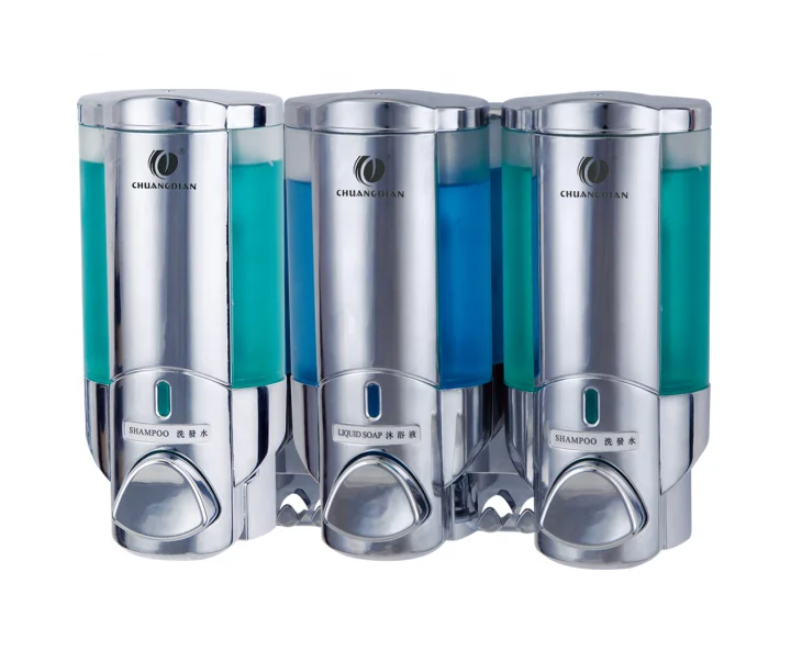 Triple Wall Mounted Shower Gel / Shampoo / Conditioner Lotion Dispenser CD-3016A
