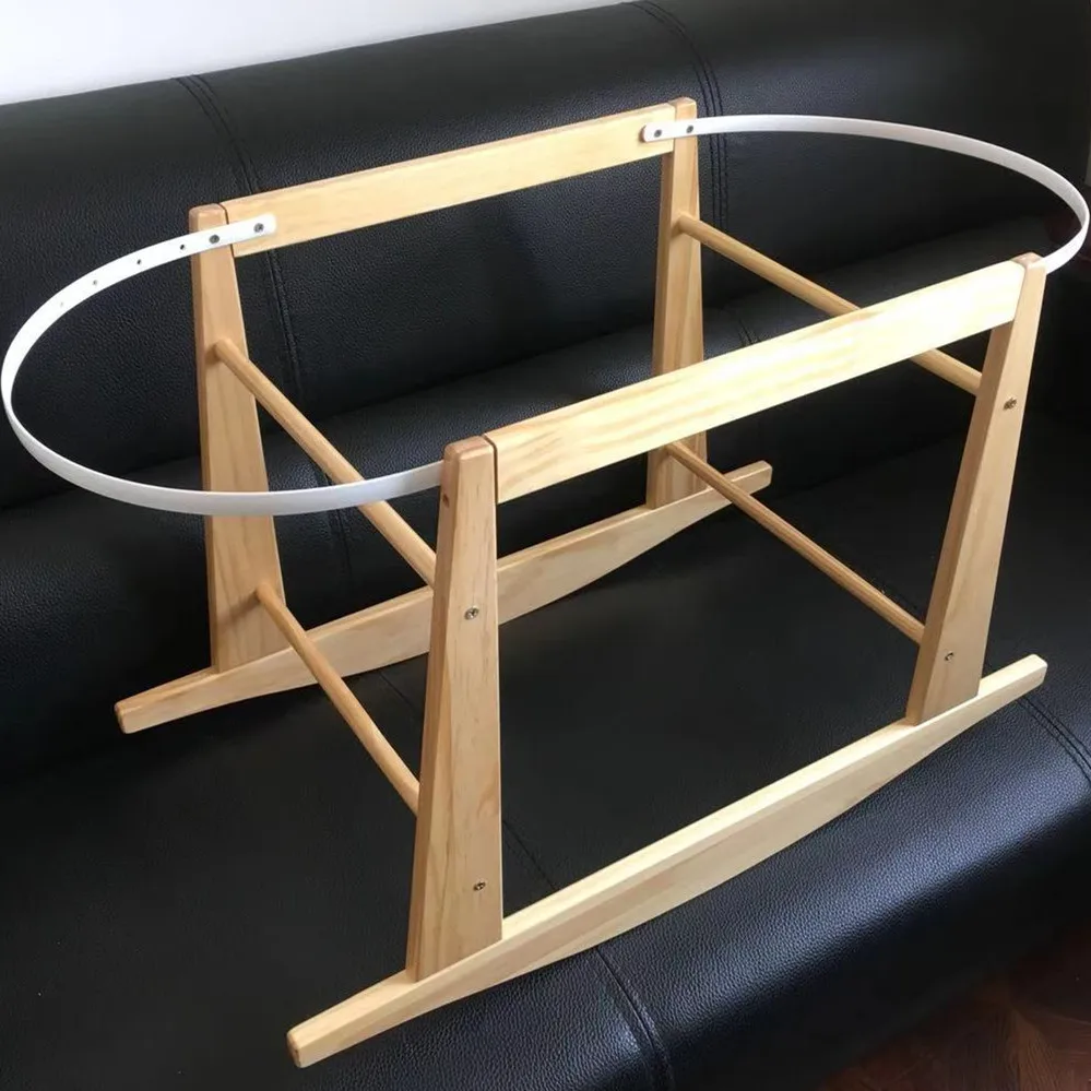 Folding Rocking newborn Wooden Moses baby Basket Stand